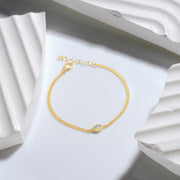 Marquise-Cut CZ Stone Diamond Solitaire Bracelet